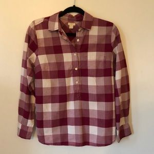 J. Crew Plaid Popover Shirt